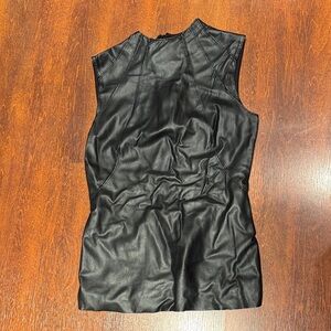 Bailey 44 Black Faux Leather Sleeveless Tank